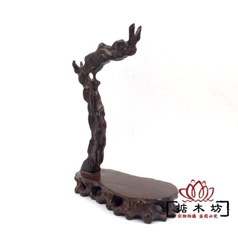 红实木雕工艺品吊玉架首t饰展示架毛笔挂笔搁根雕随形挂玉架