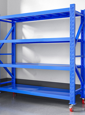 移动展示架带轮仓储货架多层置物架仓库分拣车间推车万向轮铁架子