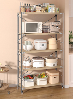 扫地机器人置物架中古风日式厨房置物架家用多层实木板阳台花盆架