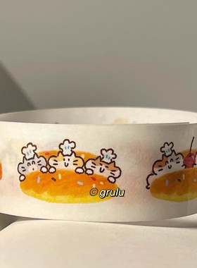 分装胶带 grulu 和纸胶带猫猫面包手帐胶带 拉拉队和纸胶带分装