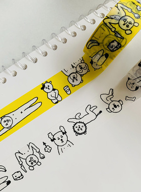 星星鱼 分装仓敷意匠 SENNOKOTO 脸动物兔子熊猫日本和纸胶带分装