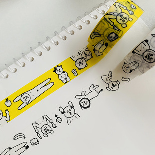 星星鱼 分装仓敷意匠 SENNOKOTO 脸动物兔子熊猫日本和纸胶带分装