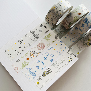 分装胶带 仓敷意匠  走兽星空蝴蝶森林日本和纸胶带手账素材