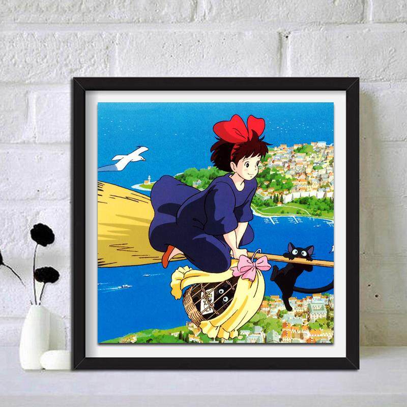 卡通动漫可爱女孩小幅钻石画满钻新款2024小幅5d点贴钻十字绣卧室