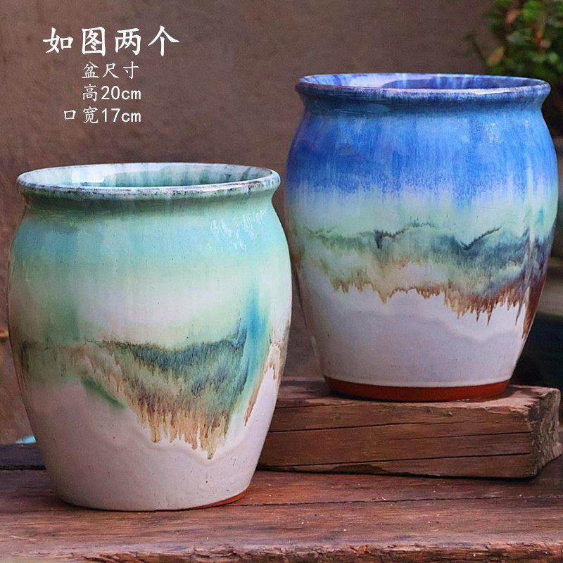 复古手工粗陶花盆高透气陶瓷花盆老桩陶罐多肉植物花盆绿萝兰花盆,鲜花速递/花卉仿真/绿植园艺,花盆,淘宝优惠券,粉丝福利购,淘宝优惠卷