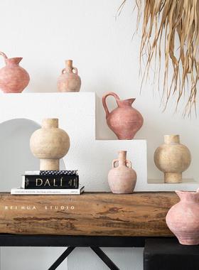 诧寂风陶艺花瓶斑驳新中式瓷器装饰品摆件玄关电视柜插花水培陶瓷