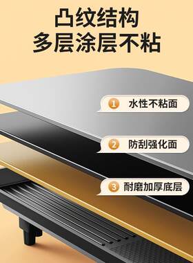 多功能韩式电烤盘室内家用无烟不粘烤盘烙锅烤肉烧烤电烤炉烤肠机
