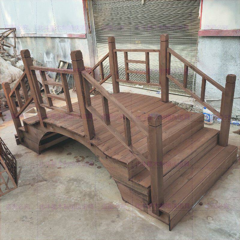 新款中式婚庆道具用品实木鹊桥装饰木制木桥摆件木质小桥拱型桥