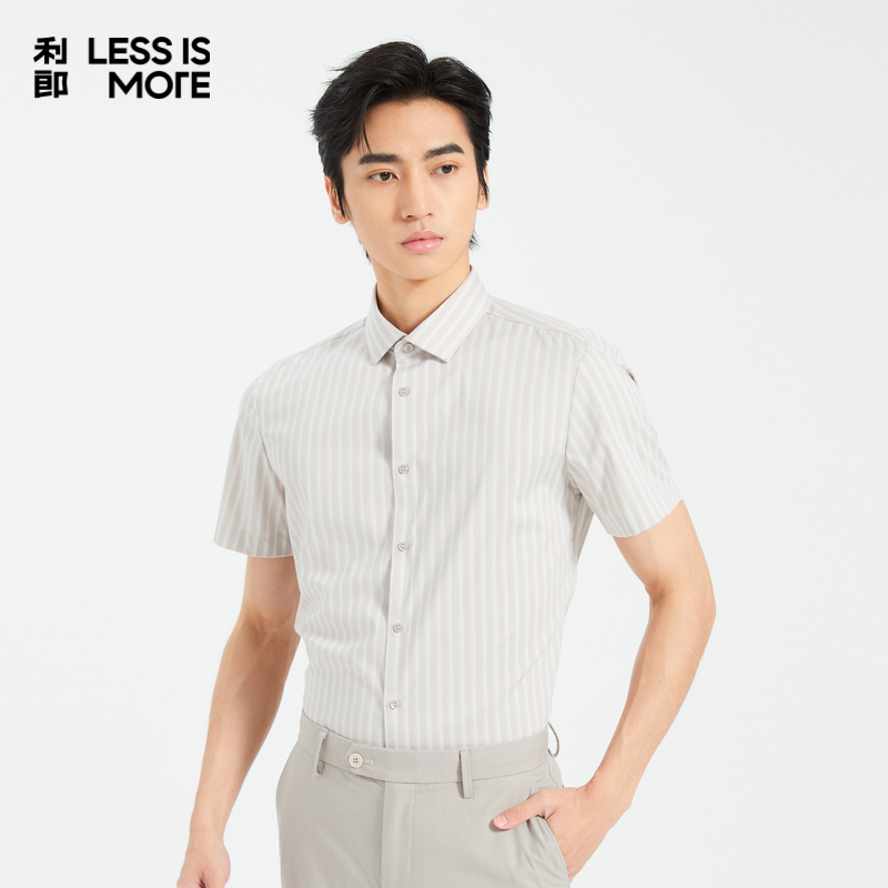 【凉感面料】利郎奥莱短袖衬衫男2025夏季新款休闲衬衣男Q5XZC005
