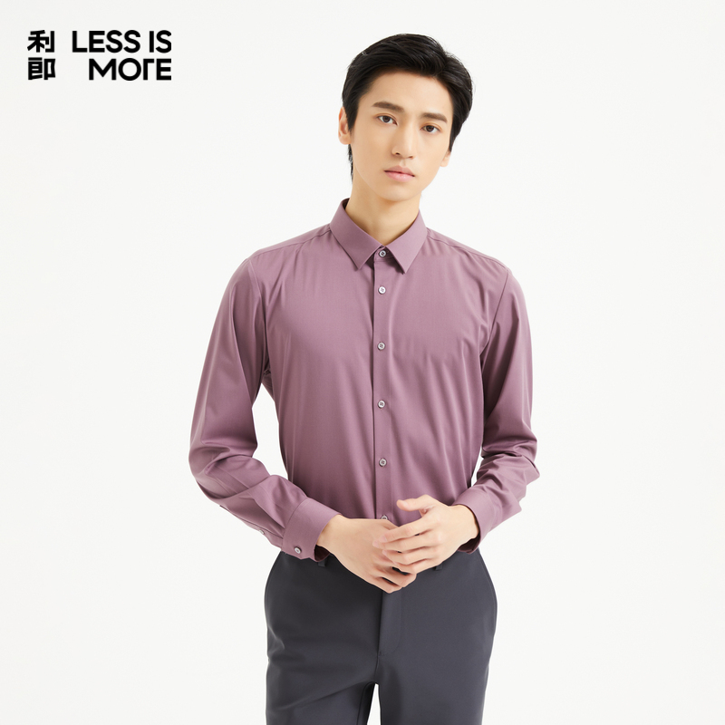 【时尚易打理】利郎奥莱长袖衬衫男2025秋季新款休闲衬衣Q4QZC020