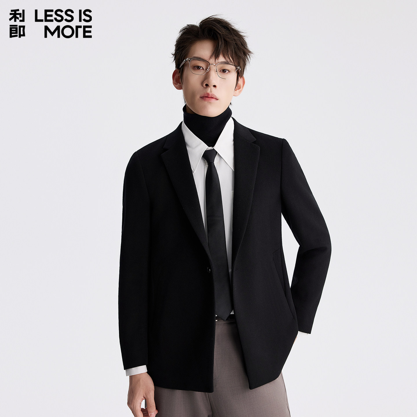 【羊毛桑蚕丝】利郎奥莱单西2025冬季新款时尚休闲百搭西装外套男