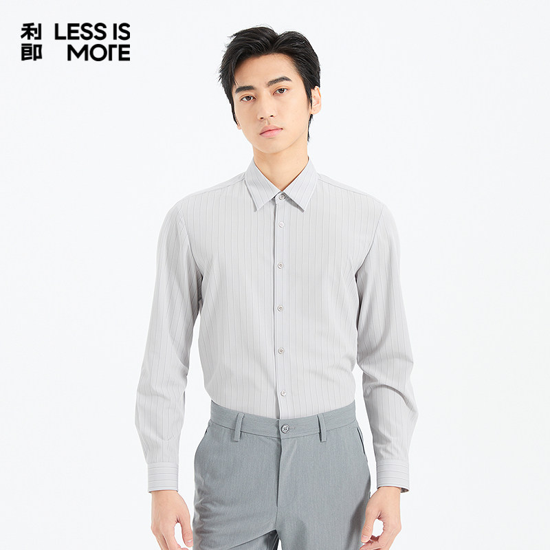 【色织竖条纹】利郎奥莱长袖衬衫男2026春季时尚商务通勤休闲衬衣