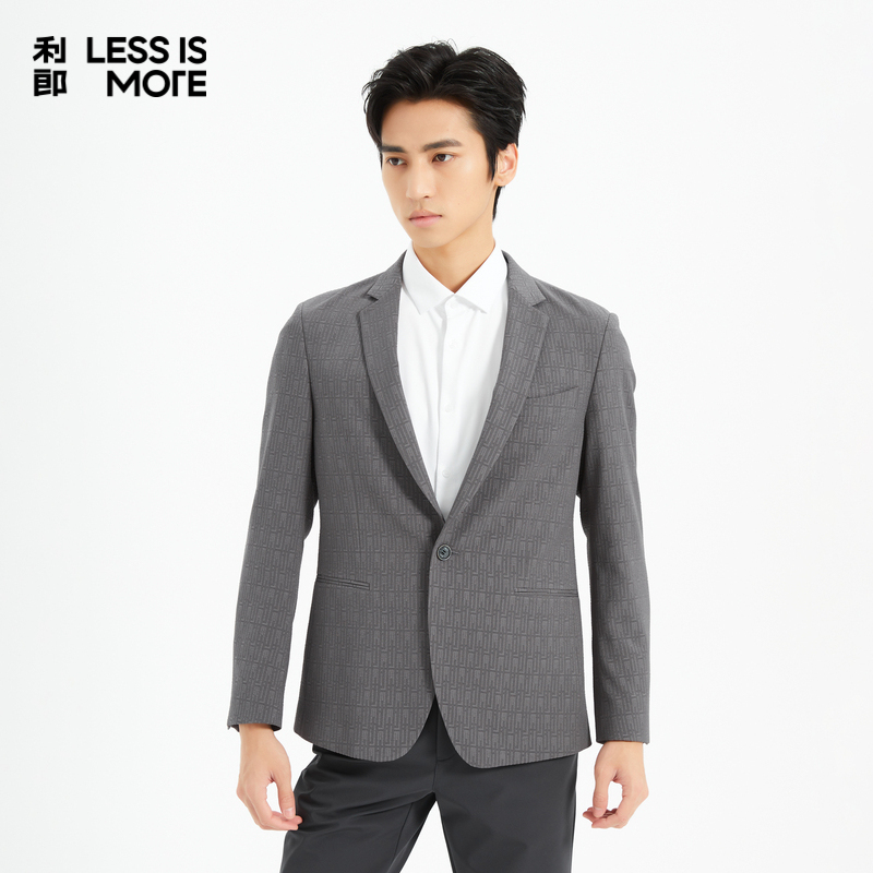 【提花泡泡布】利郎奥莱单西2025秋新款时尚休闲西装外套Q5CDX06