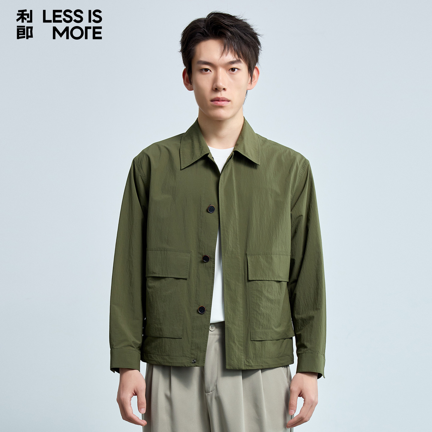 【锦纶面料】利郎奥莱空调服2026年夏季新款时尚翻领夹克外套男士