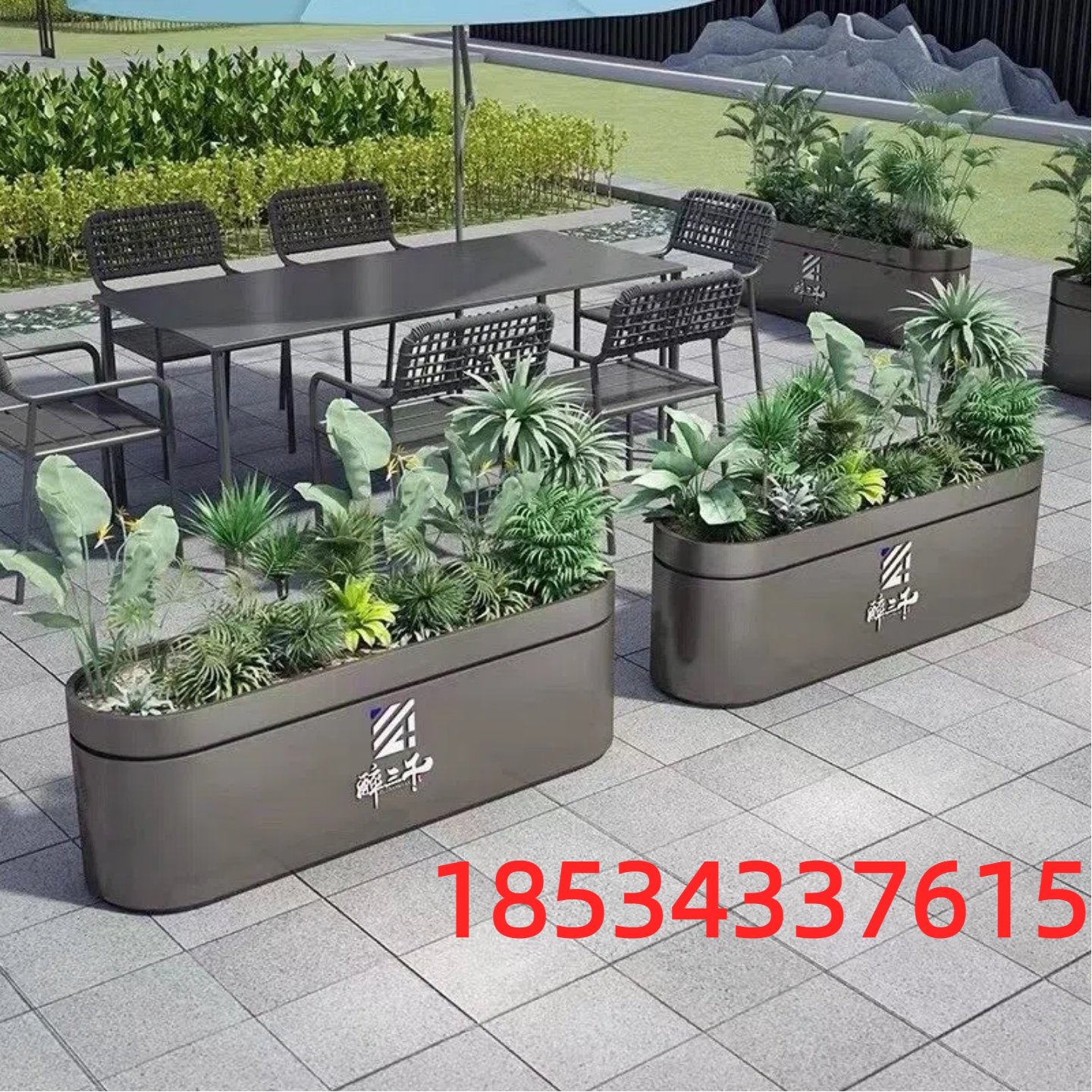 厂家直销花槽铁艺室外种植不锈钢花坛/花箱