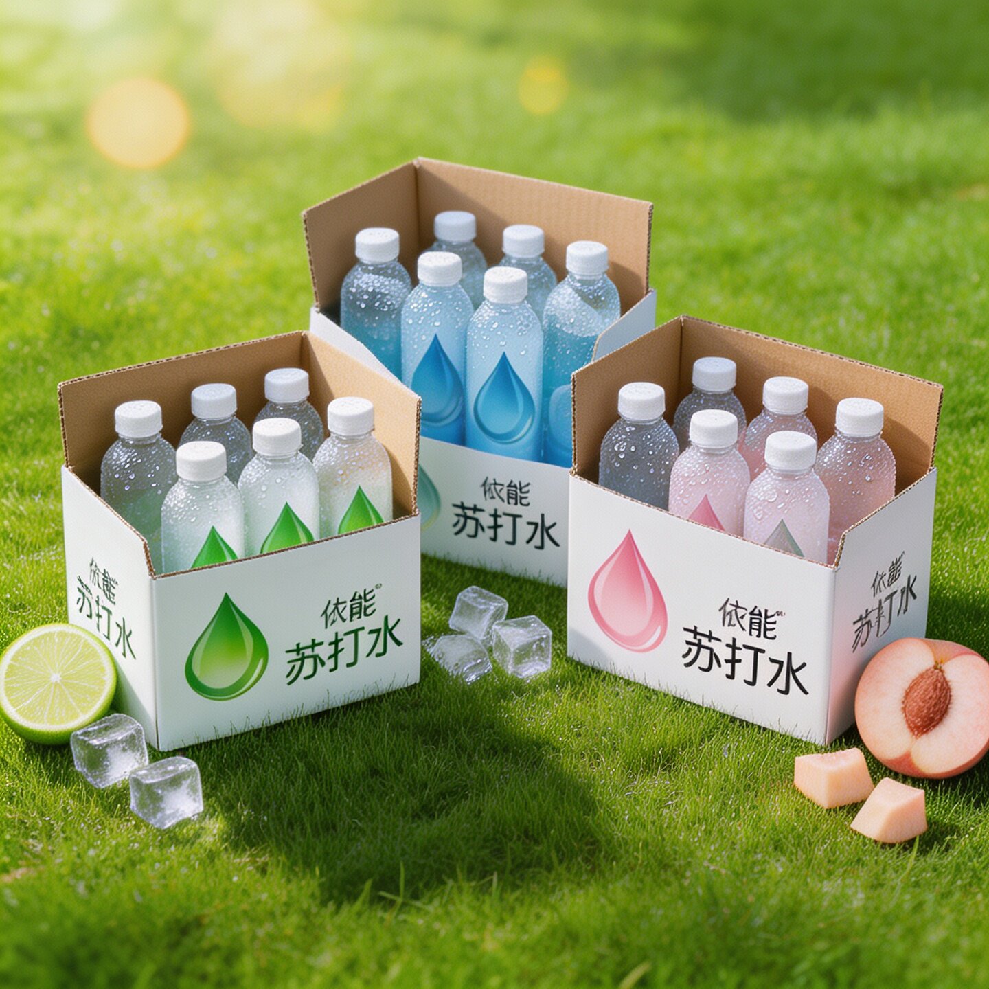 依能苏打水整箱24瓶青柠500ml