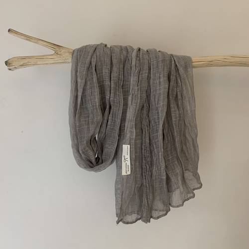 纯色复古风~扎染压皱遮阳棉麻围巾春秋款新品披肩防晒巾保暖围脖