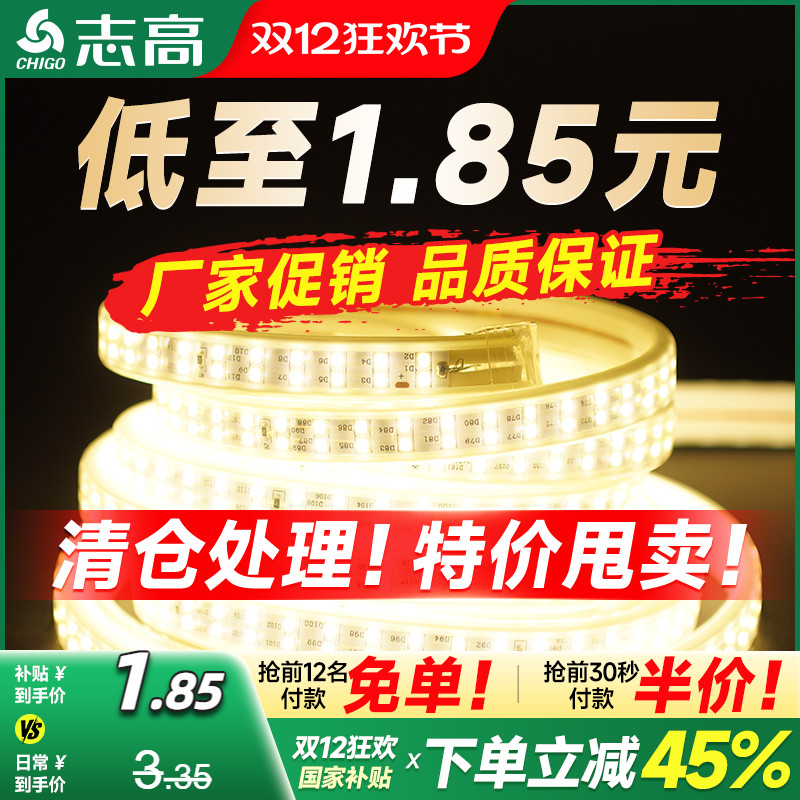 志高LED灯带双排超亮防水软胶灯