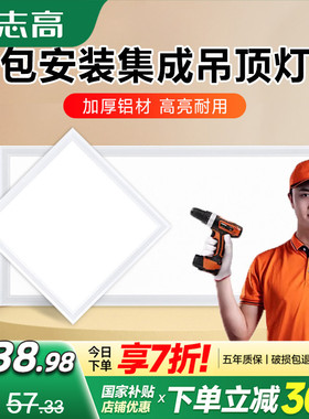 集成吊顶led平板灯300x600厨房嵌入式铝扣板卫生间浴室专用照明灯