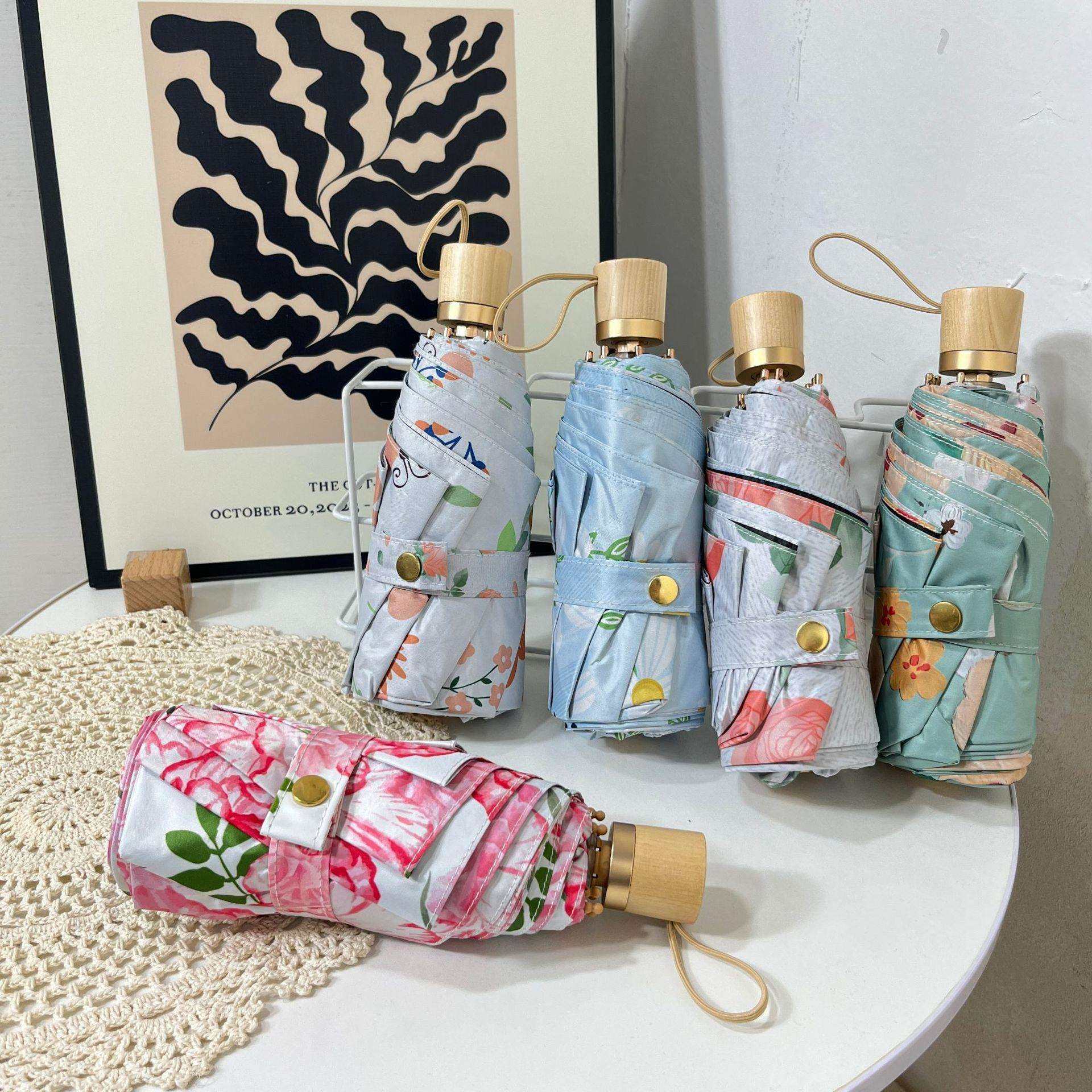 高档双面印花防晒UV遮阳伞双层小巧便携五折叠伞黑胶木柄女晴雨伞,玩具/童车/益智/积木/模型,毛绒/玩偶/公仔/布艺类玩具,淘宝优惠券,粉丝福利购,淘宝优惠卷