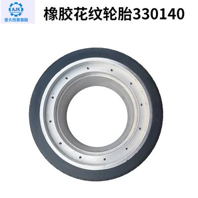 橡胶脚轮花纹轮胎18060压配叉车轮实心轮工业静音防滑轮