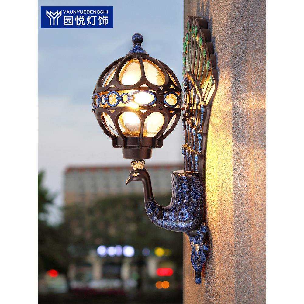 壁灯太阳能超亮户外大门口别墅阳台室外防水欧式复古庭院露台墙灯