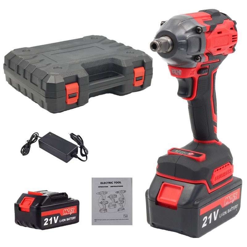 21V 电动扳手锂电充电扳手冲击汽车修脚手架子工木工套筒