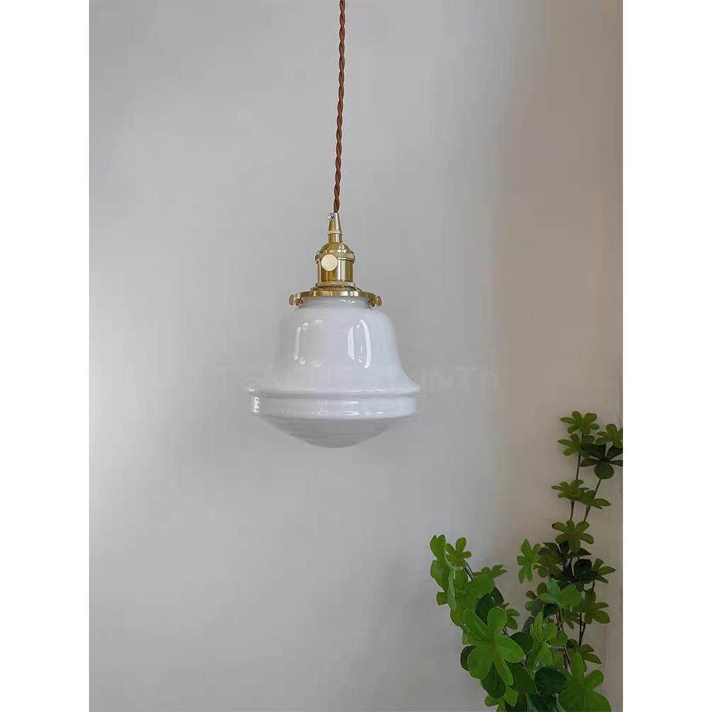 美式复古乳白色玻璃吊灯 卧室餐厅吧台书房咖啡厅过道玄关灯