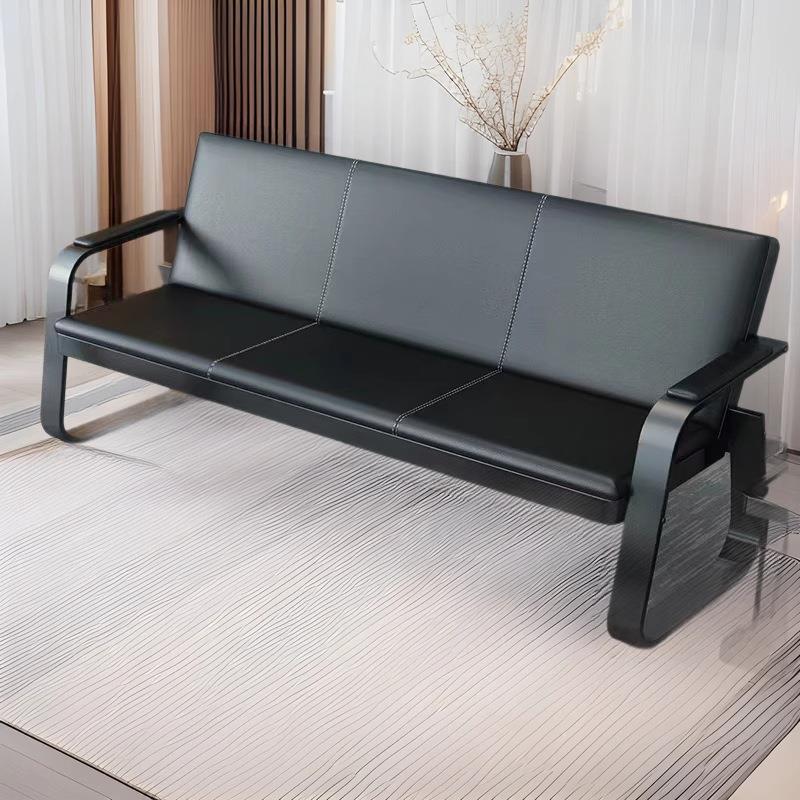 商务办公沙发简约现代铁艺三人沙发会客接待办公室沙发茶几桌组合