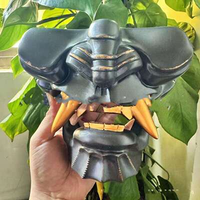 跨境Support mural pour masque Oni Katana日系黑武士恶魔鬼面具
