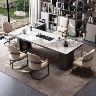 茶桌椅组合套装 风格 绢花通用 轻奢岩板茶台现代简约新中式 2025新款