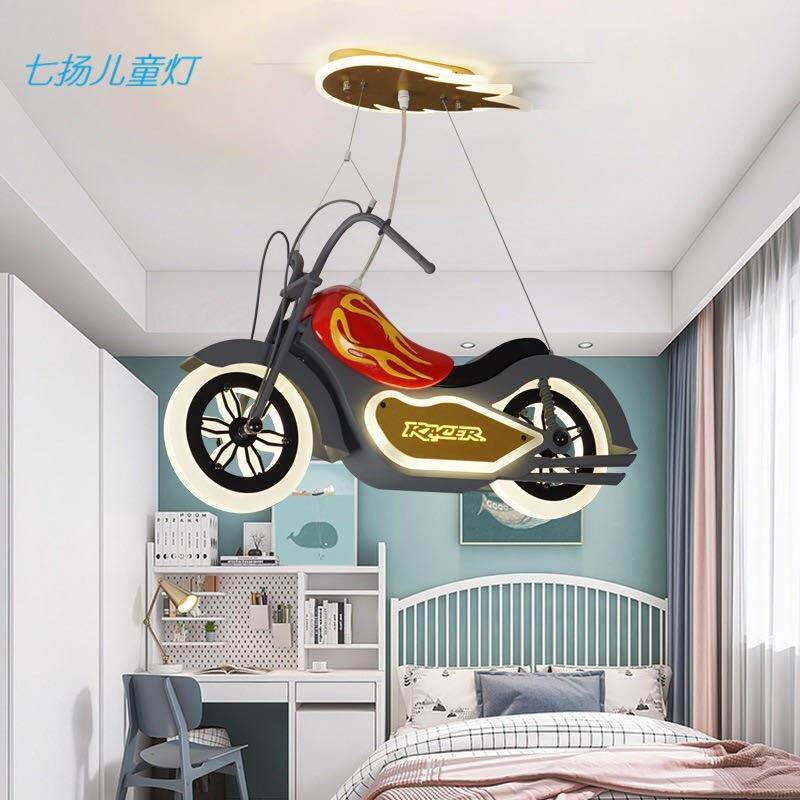 摩托机械哈雷焰火机车儿童房吊灯学生儿童适合年轻时尚卧室灯具