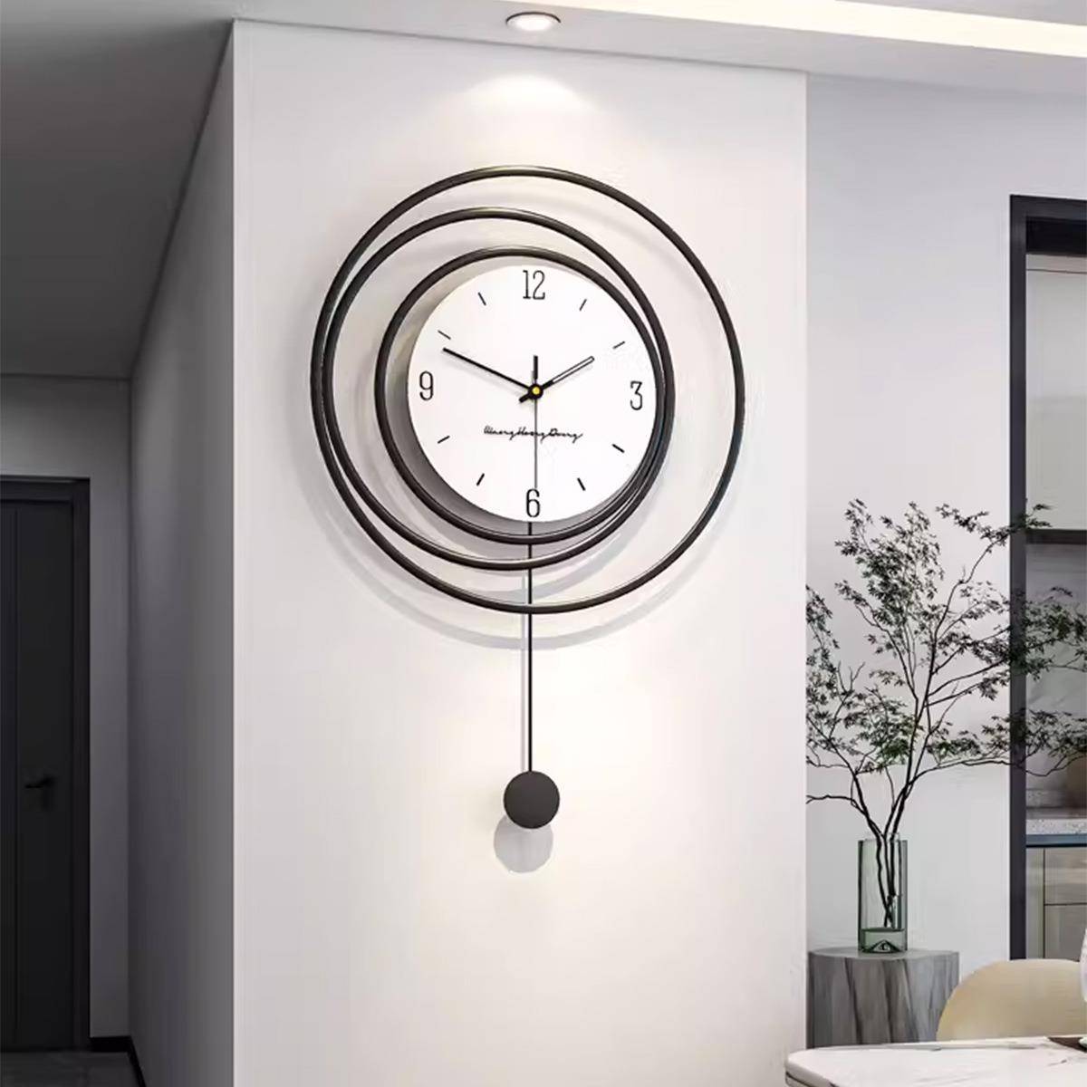 2023新款客厅挂钟简约现代大气家用创意钟表网红时钟挂墙餐厅装饰