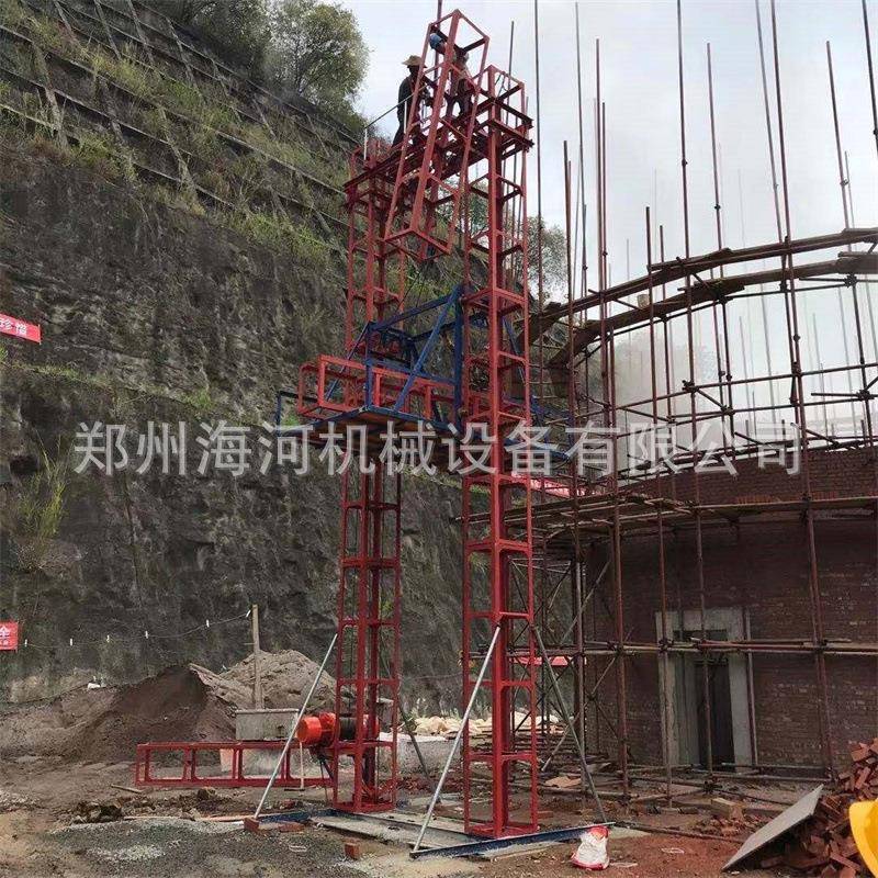建筑工地灰斗车砖头上货机盖房使用货物升降机两柱一篮电动货梯