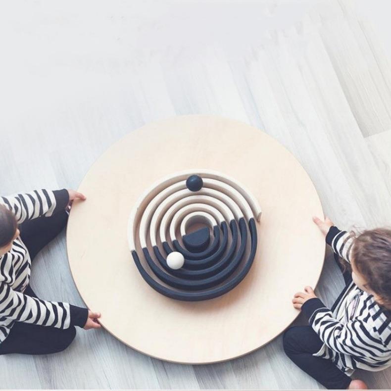 平衡圆盘圆板木制室内幼儿园体能感统训练器材工具儿童玩具