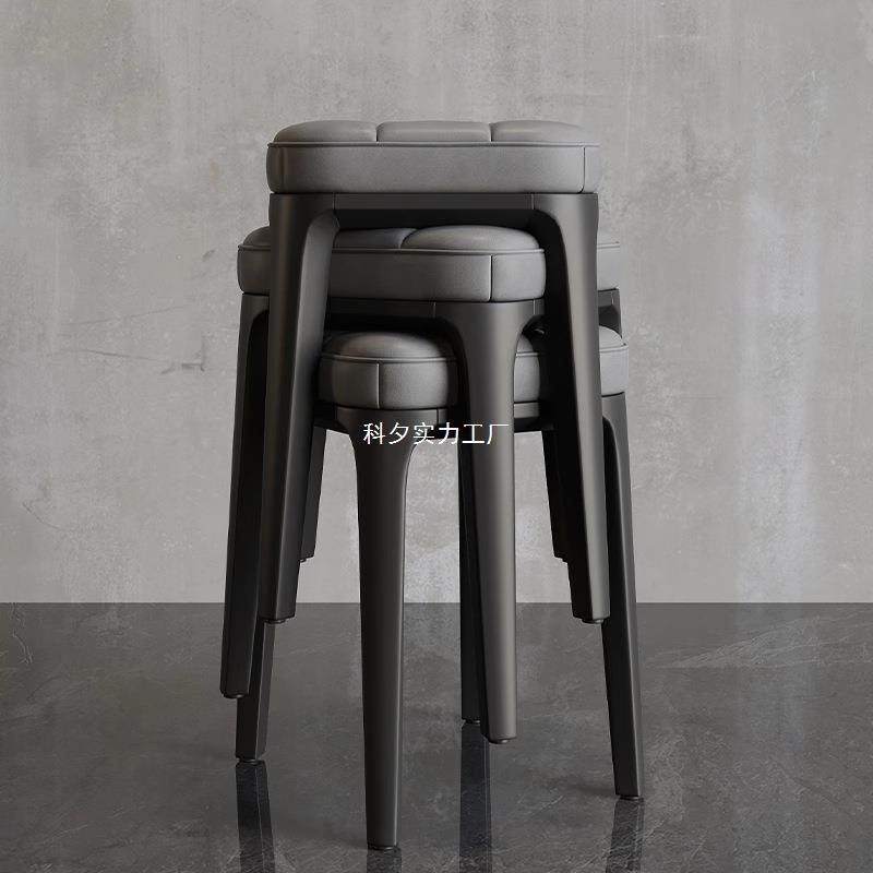 凳子可叠放加厚现代简约软包凳餐厅餐桌凳子家用加厚塑料高款方凳