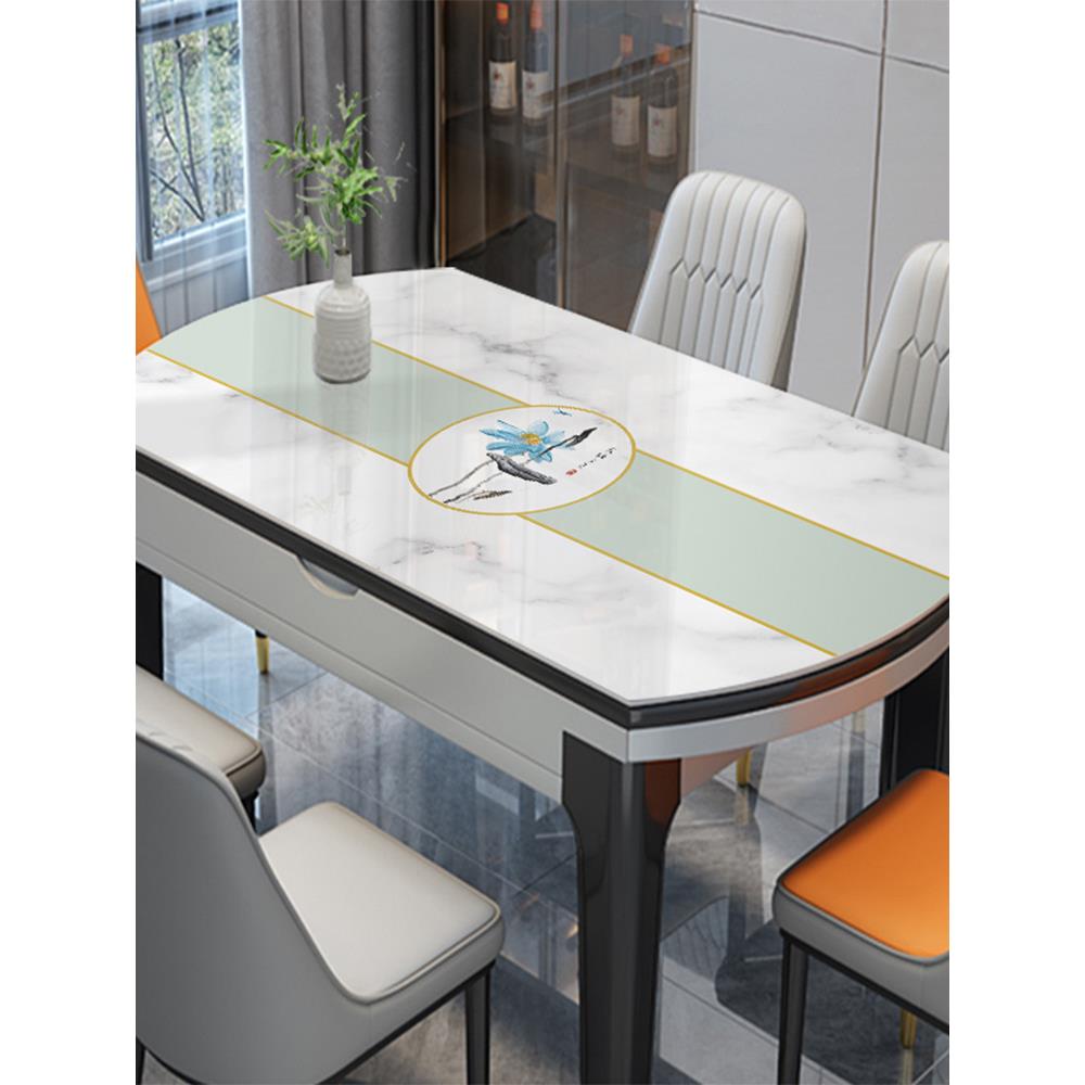 椭圆形餐桌垫防油防水防烫免洗pvc软玻璃桌面保护垫圆桌布可折叠