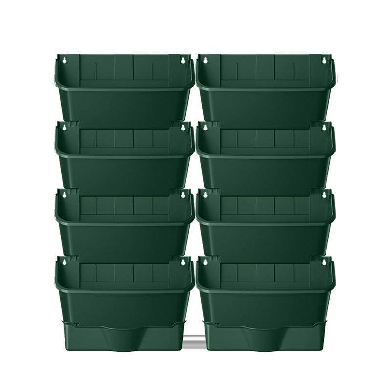 8个装壁挂式花盆套装立式多层组合塑料花盘大号室内外悬挂种植盆