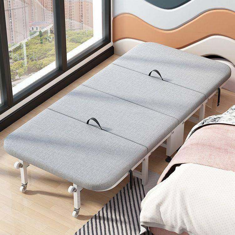 四折折叠床午休折叠床办公室滑轮折叠床简易便携四折折叠床供应链