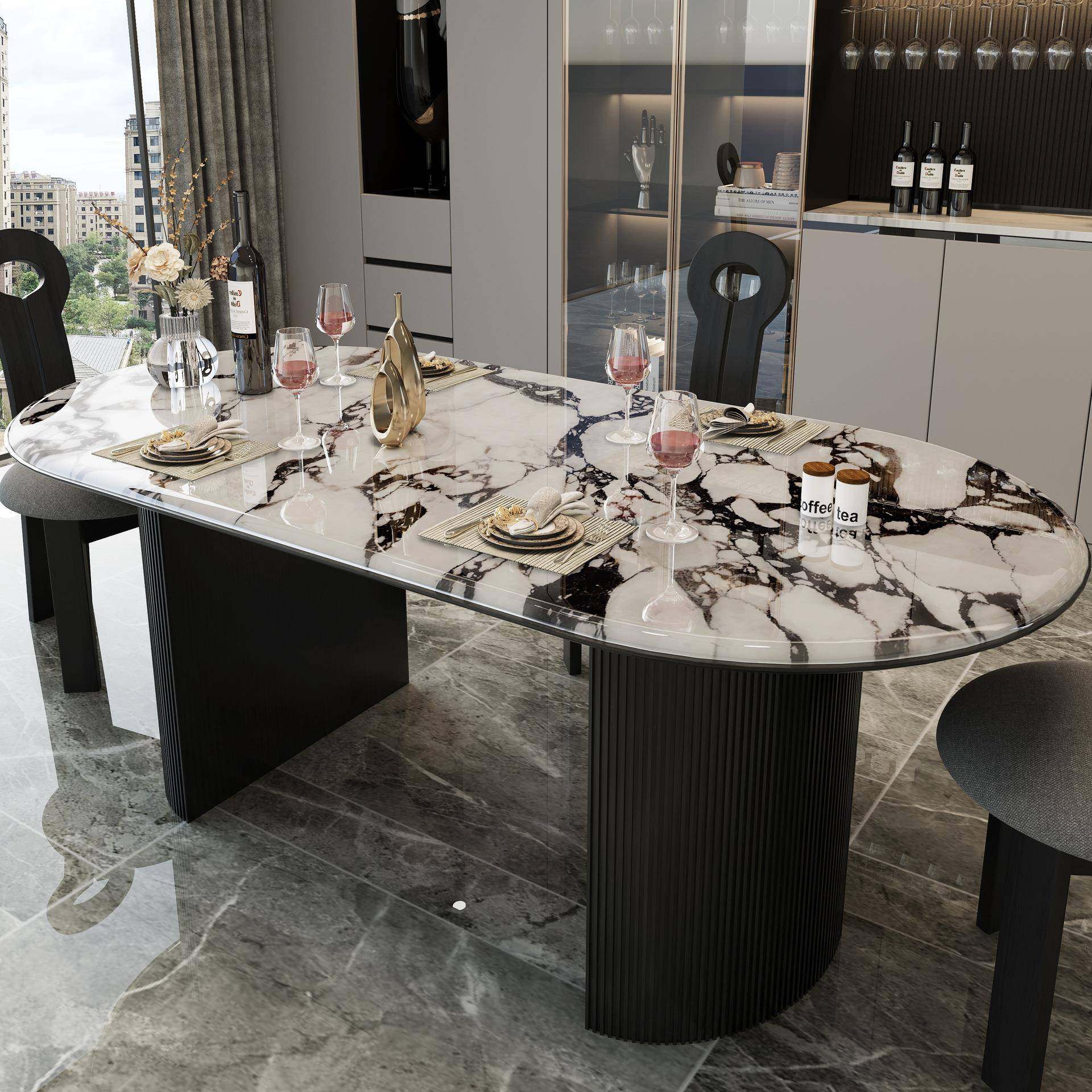 法式大理石餐桌卡拉卡塔紫岩板饭桌复古现代轻奢简约椭圆形餐桌子,电子/电工,接线端子,淘宝优惠券,粉丝福利购,淘宝优惠卷