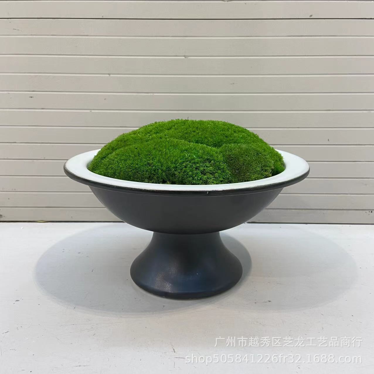 新中式仿真植物插花花盆样板间售楼部茶几玄关前台摆件花器果盘
