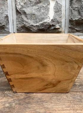 樟木米斗升子斗四方家用老式香樟木日进斗金仿古摆件招财大号米斗