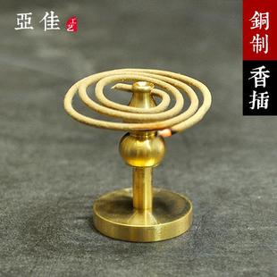 香托香炉香插纯铜香座禅意香插创意小香夹香托家用室内 铜葫芦高款