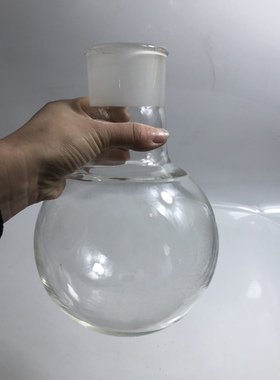 单口烧瓶2000ml圆底烧瓶60#磨口标准磨口加大口径玻璃烧瓶厚料