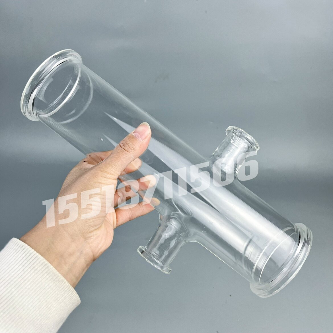 做粉尘爆炸实验用哈特曼管机器配件法兰口高硼硅加厚材质