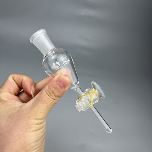 梨型梨形分液漏斗玻璃漏斗放液漏斗10ml加厚耐高温玻璃阀门