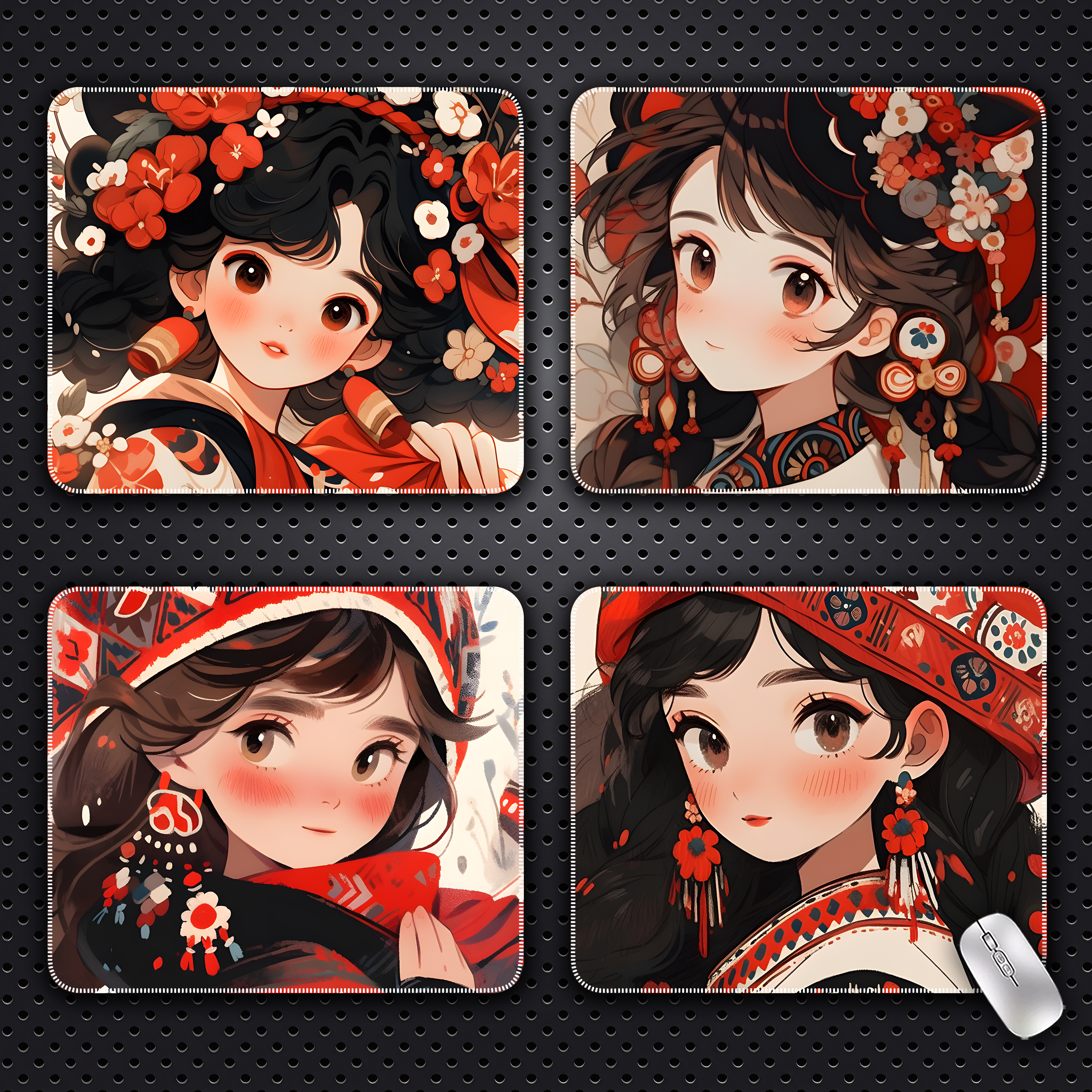 二次元小号鼠标垫卡通可爱女生办公书桌游戏周边笔记本键盘防滑垫