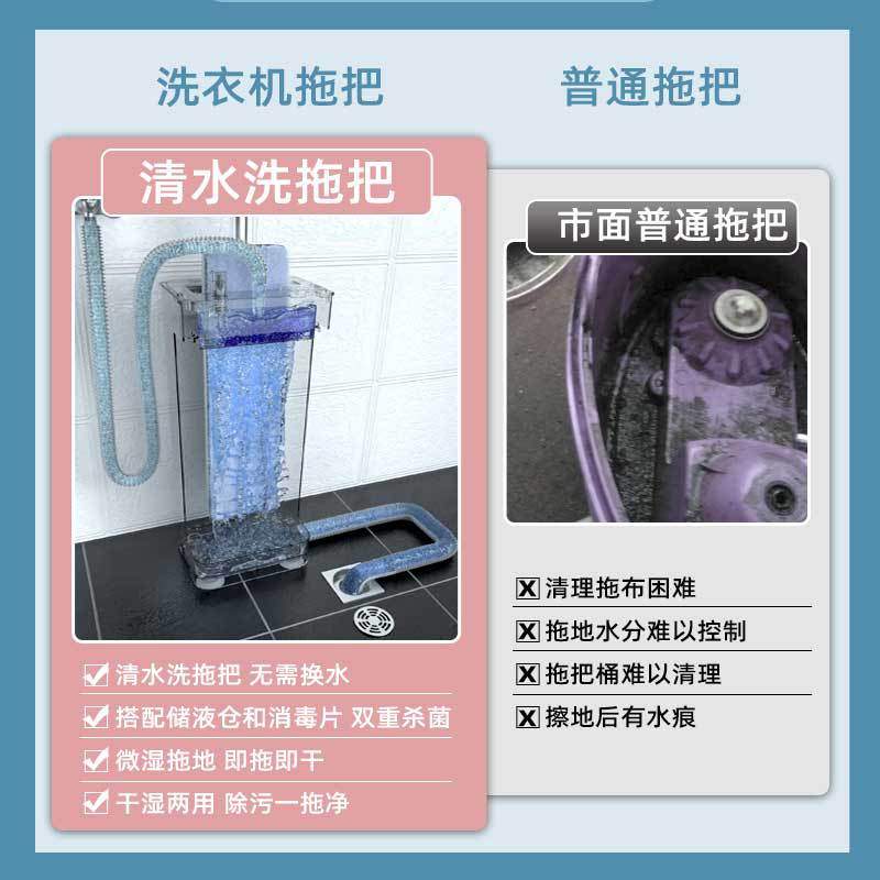 东方亮洁洗衣机50面板免手洗懒人平板拖布桶省力拖把