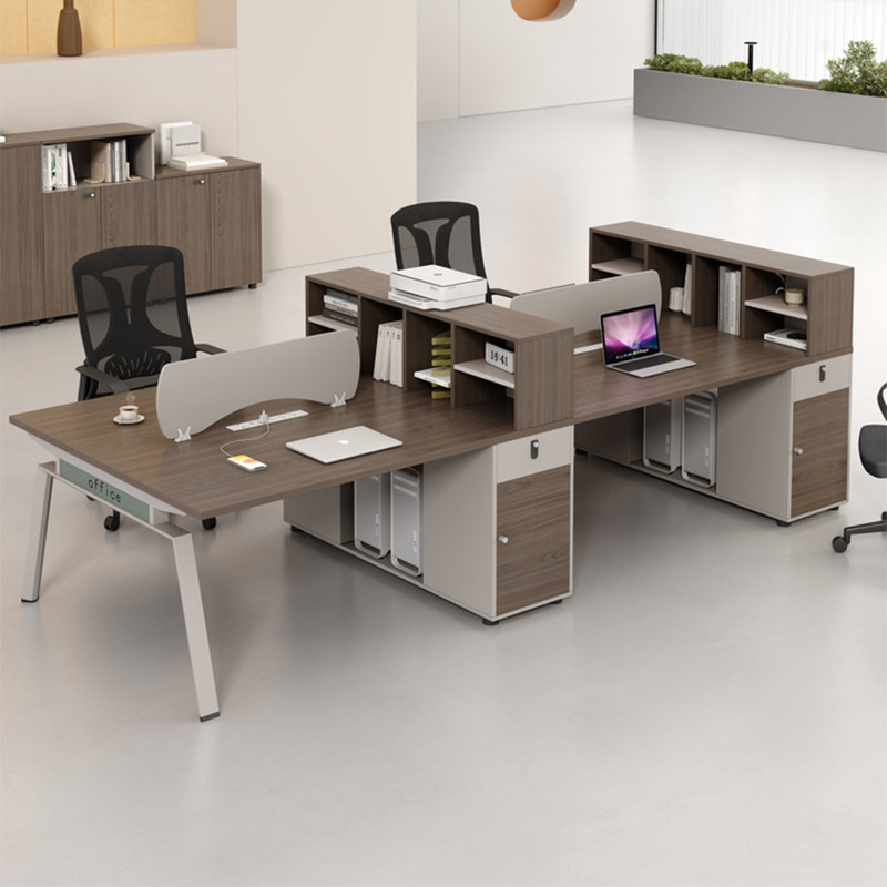 办公桌二四六人位成都办公家具职员桌椅组合2/4/6人位高柜财务桌