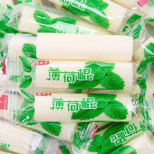 老式薄荷棍清凉硬糖传统糖果